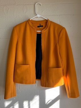 Tommy Hilfiger Women's Bright Mustard Zip-Front Blazer